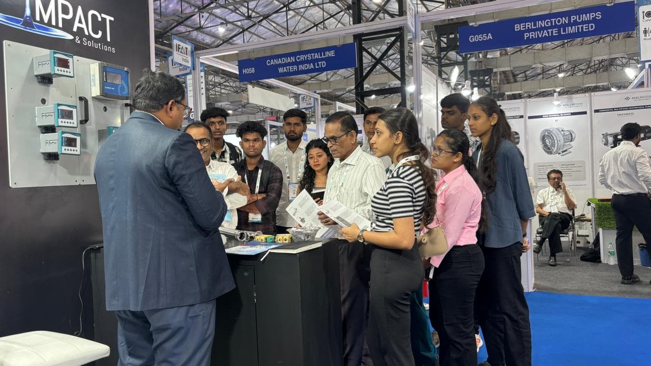 Modern office hallway with glass panels